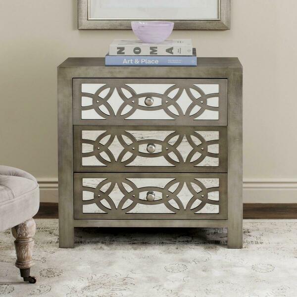 Safavieh Tasha 3 Drawer Chest, Grey AMH1505A